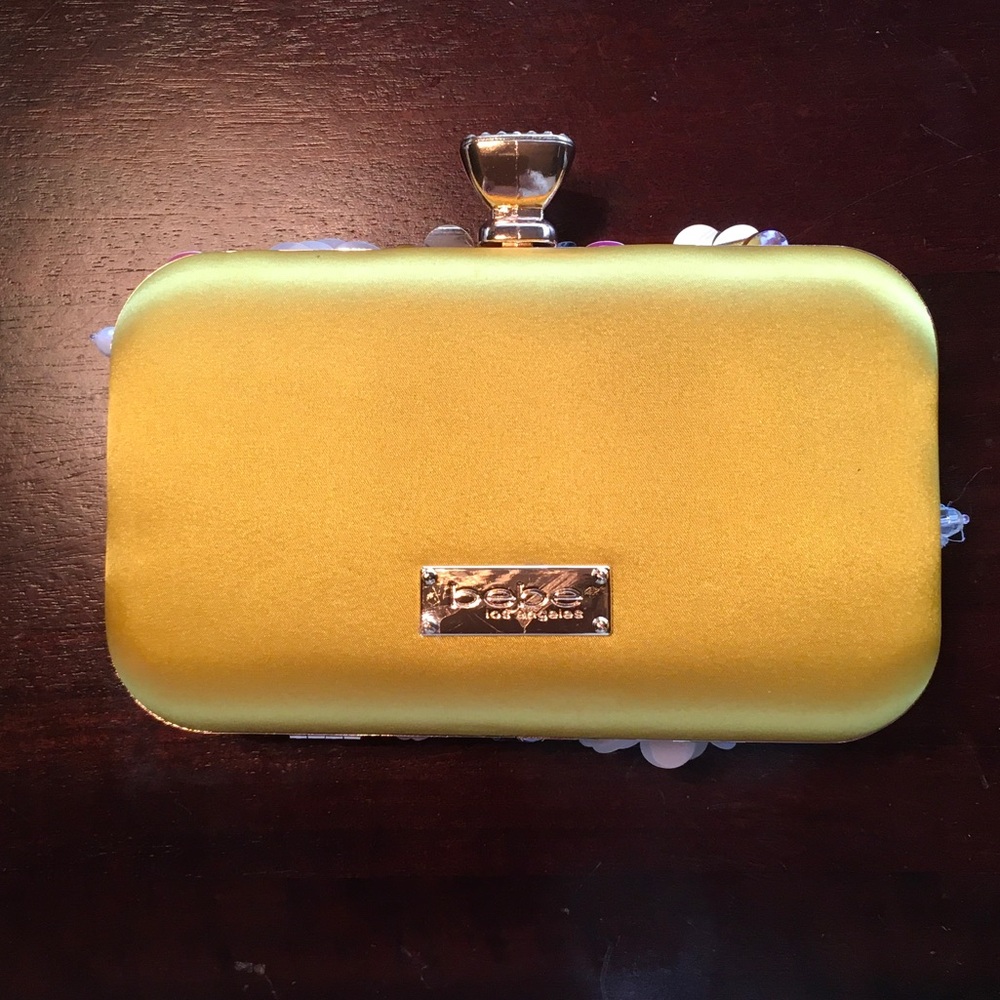 Embellished Yellow Floral Evening Clutch - Picture 2 of 4
